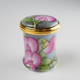 Elliot Hall Enamels 'Sweet Pea' Box, Ltd Ed., Signed E. Todd