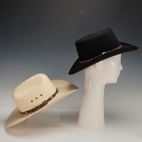 2pc Stetson and Resistol Cowboy Hats, Sandpoint and Diablo