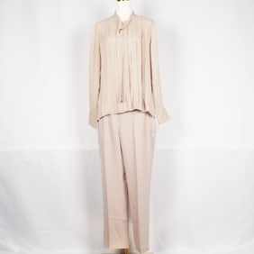 2pc Tahari Ensemble, Beige Pants and Top