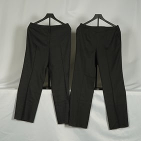 2pc Escada Charcoal Wool-Blend Trousers