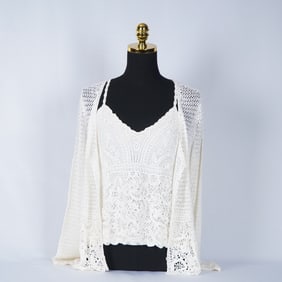 Escada Crocheted Camisole and Sweater Set