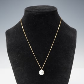 14K Gold Pearl Pendant Necklace