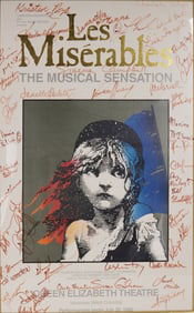 Les Miserables Queen Elizabeth Theatre Vancouver Poster, Cast-Signed