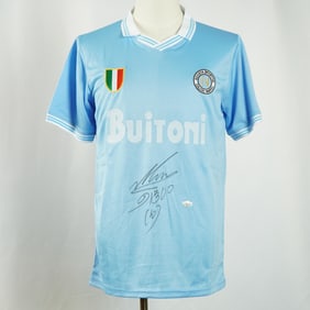 Diego Maradona SSC Napoli 1987-88 Home Shirt, Autographed w/ Hologram