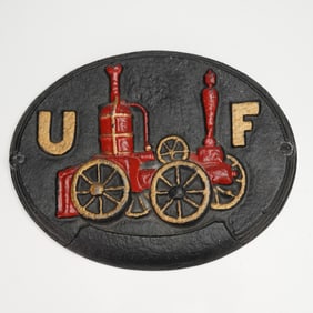 Klinger Co. United Firefighters Insurance Cast Iron Display Plaque