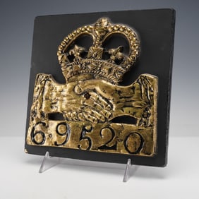 The Hand in Hand Fire Office by E. V. Jackson Reproduction Fire Mark Plaque