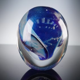 Robert Eickholt Art Glass Bud Vase Paperweight