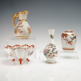 4pc Aynsley and Kutani Ceramic Vases, Pitcher, and Bowl