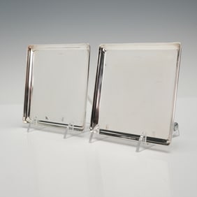 2pc Ercuis Square Mini Silver Plated Trays
