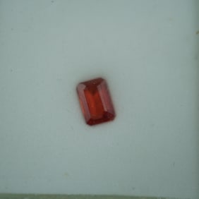 0.38 CT Orange-Red Labradorite Emerald Cut Gemstone