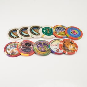 11pc Las Vegas and New York Casino Poker Chips