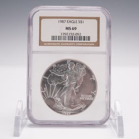 1987 Silver American Eagle 1 Dollar NGC Graded MS69