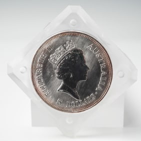 1990 Australian Silver Five Dollars Kookaburra