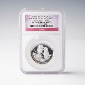 2013-P Australian Kookaburra Silver Dollar Coin PF70 NGC Graded