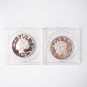 2pc 2003 1/2 Troy Ounce Five Dollar Silver Rounds