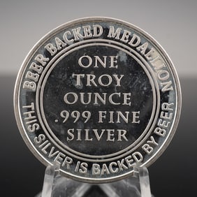 One Troy Ounce .999 Fine Silver Universal Beer Medallion