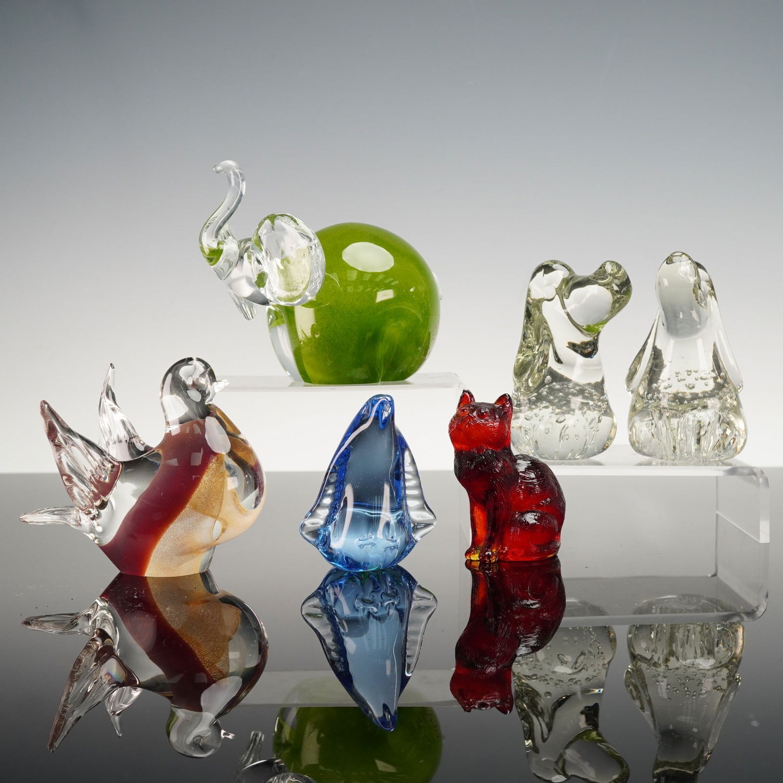 6pc Murano, Galleri Glas, and More Art Glass Animal Figurines (1 of 5)