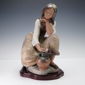 Lladro Gres Porcelain Sculpture, Classic Water Carrier 01013525