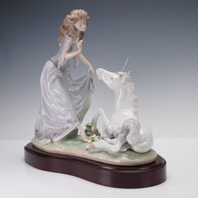 Lladro Porcelain Figurine, Princess and Unicorn 01001755