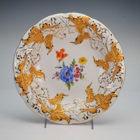 Meissen Hand-Painted & Gilded Porcelain Deep Plate