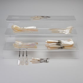 37pc Mother-of-Pearl Serveware Utensils