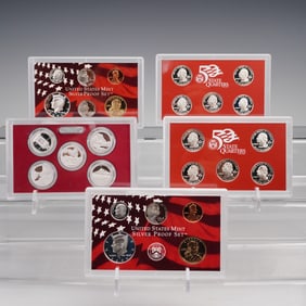 3pc 2005, 2006, and 2010 U.S. Mint Silver Proof Sets