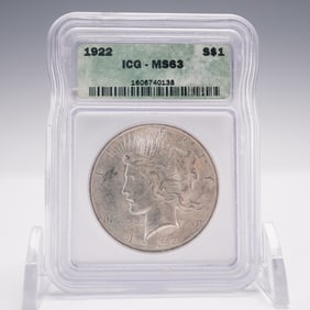 1922 Peace Silver Dollar IGC Graded MS-63