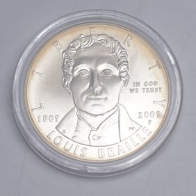 2009-P U.S. Mint Louis Braille Bicentennial Uncirculated Silver Dollar
