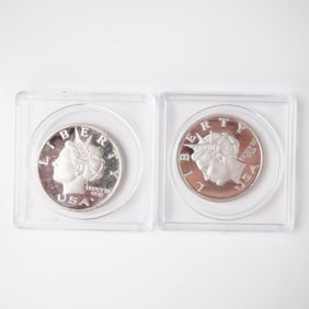 2pc 2003 1/2 Troy Ounce Five Dollar Silver Rounds