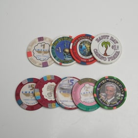 9pc Casino Chip Collection