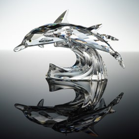 Swarovski Crystal Annual Edition Figurine, Lead Me Dolphins