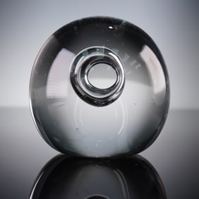 Liskeard Glass Paperweight, Clear Glass with Internal Ring