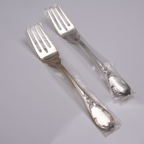 2pc Buccellati Sterling Silver Fish/Salad Forks, Monte Mario Pattern