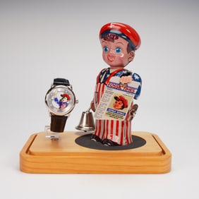Fossil Collector's Set, News Boy with Tin Toy and Wristwatch