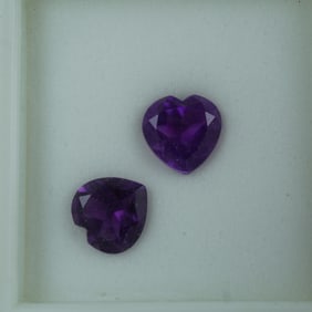 2pc Amethyst Heart Cut Gemstones, 1.50 CTW
