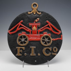 Fire Insurance Company Cast Iron Fire Mark Plaque