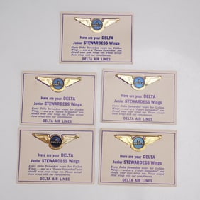5pc Delta Junior Stewardess Wings Badges