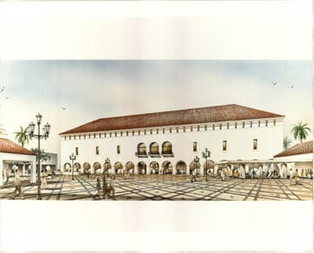 Architectural Illustration Print, Miami-Dade Main Public Library