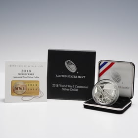 2018 -P United States Mint World War I Centennial Proof Silver Dollar