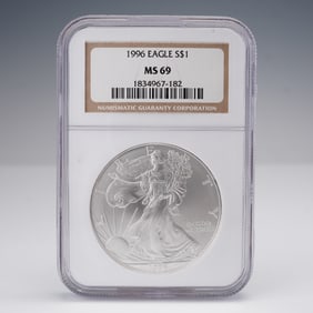 1996 Silver Eagle Type 1 Dollar NGC Graded MS-69