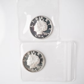 2pc 2003 1/2 Troy Ounce Five Dollar Silver Rounds
