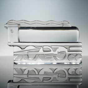 Daum Crystal Locomotive Sculpture