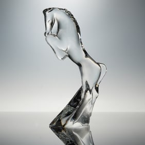 Baccarat Crystal Figurine, Rearing Horse