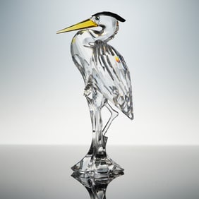 Swarovski Silver Crystal Figurine, Heron