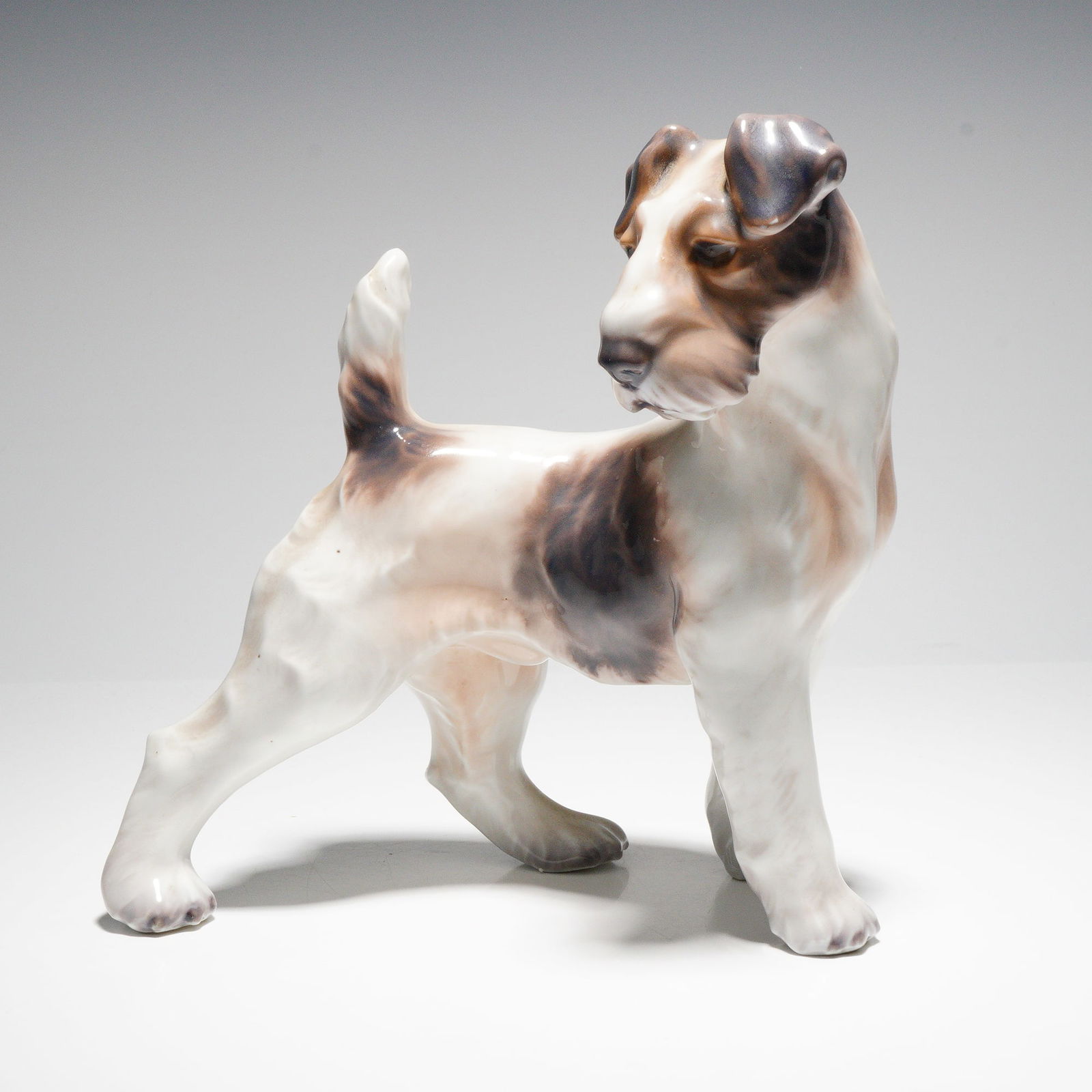 Dahl Jensen Porcelain Figurine, Standing Wire Fox Terrier (1 of 5)