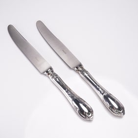 2pc Buccellati Sterling Silver Fruit Knives, Monte Mario Pattern