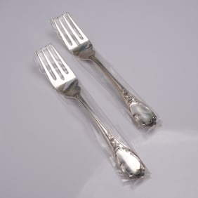 2pc Buccellati Sterling Silver Fish/Salad Forks, Monte Mario Pattern