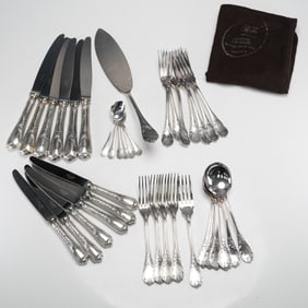 A 37 Piece Christofle Marly Silverplate Flatware