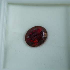 3.25 CT Treated Red Topaz Oval Cut Gemstone