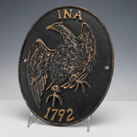 Cast Iron Fire INA Insurance Mark Plaque
